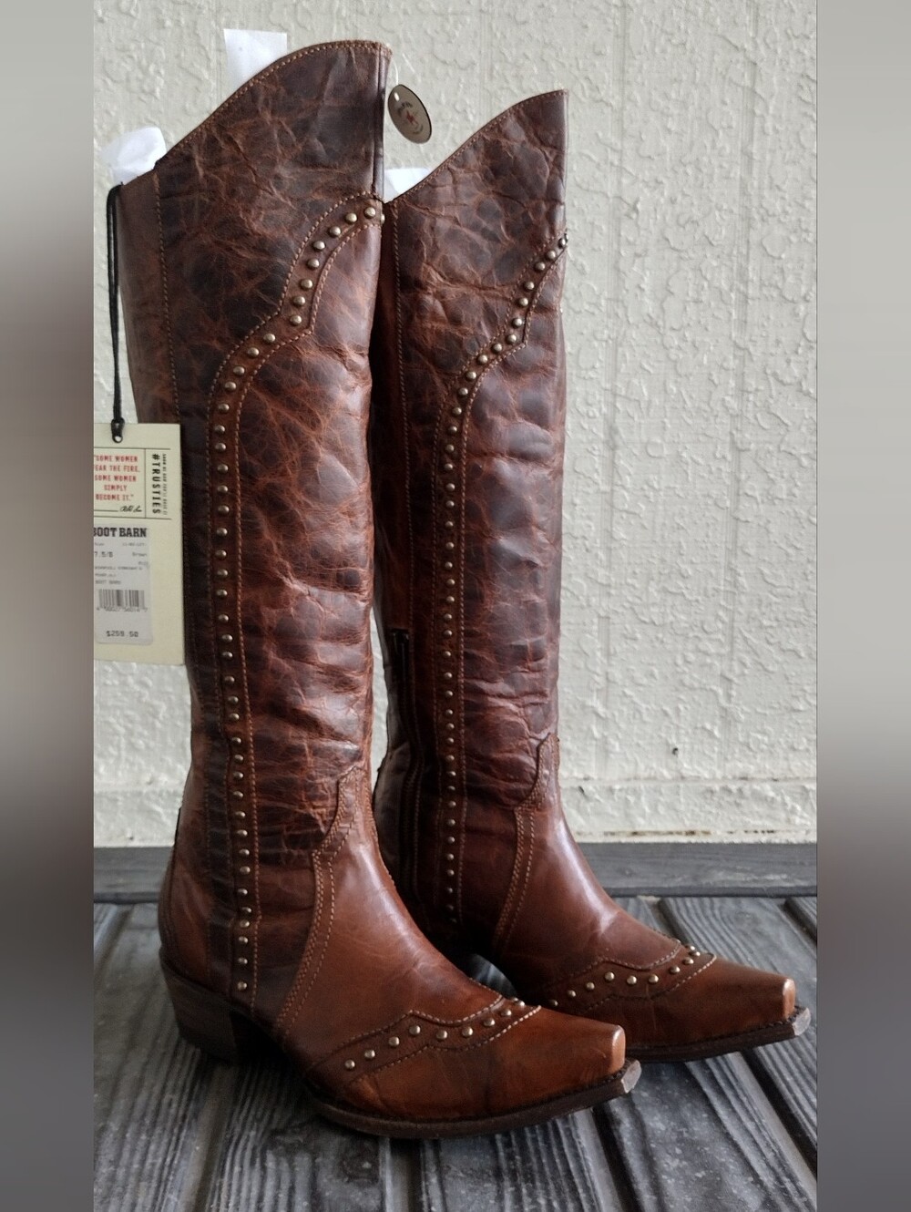 Idyllwind Straight Up Orix Goat Leather Studded Tall Western Boots 7.5 NWT - Picture 6 of 10